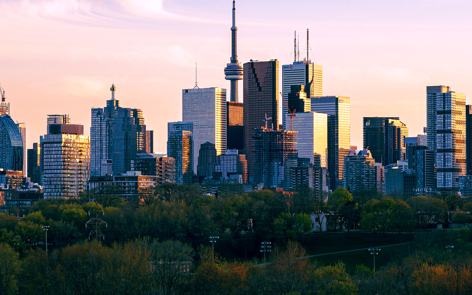 Downtown Toronto skyline.