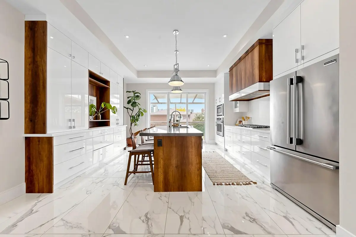 161B Locksley Ave, Toronto, ON - Open White Kitchen